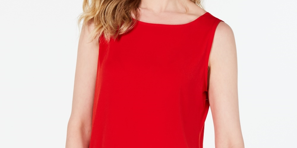 Charter Club Women's Boat Neckline Top Red Size Large