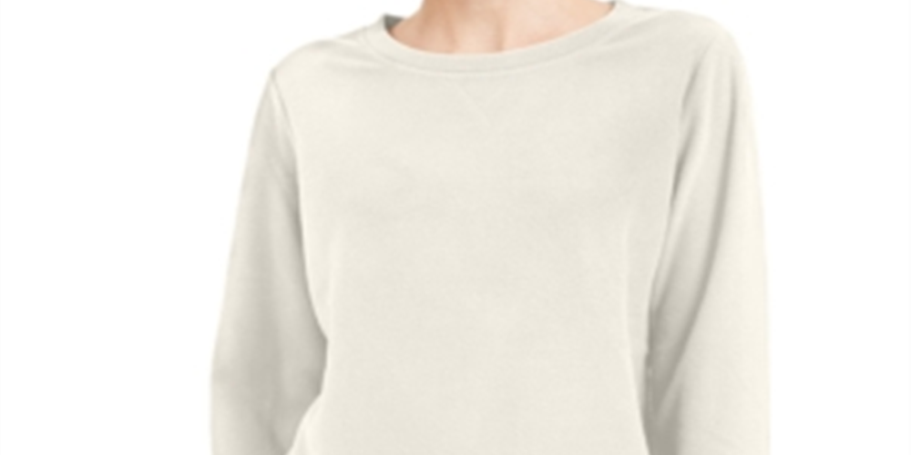 Karen Scott Women's Microfleece Top Eggshell Size Petite L