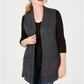 Karen Scott Women's Open Front Vest Charcoal Size Petite S/M