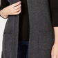 Karen Scott Women's Open Front Vest Charcoal Size Petite S/M