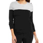 Charter Club Women's Petite Lurex Knit Sweater  Gray Petite Small