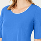 JM Collection Women's Petite Braided-Sleeve Tunic  Blue Petite Small