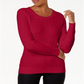 Karen Scott Women's Cotton Cable Knit Sweater Red Size Petite S