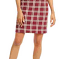 Charter Club Women's Textured Plaid Dress Wine Size Small