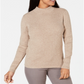 Karen Scott Women's Ribbed Knit Cotton Turtleneck Sweater Brown Size Petite