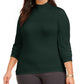 Style & Co Women's Solid Mock Neck Top Green Size 1X