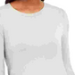 JM Collection Women's Button Cuff Crewneck Sweater  White Size Medium