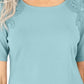 Karen Scott Women's Cotton Crochet Front Top Blue Size X-Small
