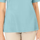 Karen Scott Women's Cotton Crochet Front Top Blue Size X-Small