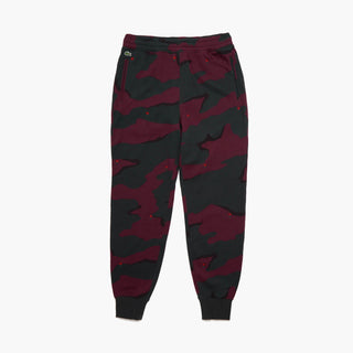 Lacoste Men's Live Rose Embroidered Camo Sweatpant Berry Jam-Black Size X-Large