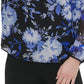 Calvin Klein Women's Floral Print Blouson Top Black Size Medium