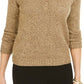 Karen Scott Women's Point Collar Sweater Brown Size Petite Small