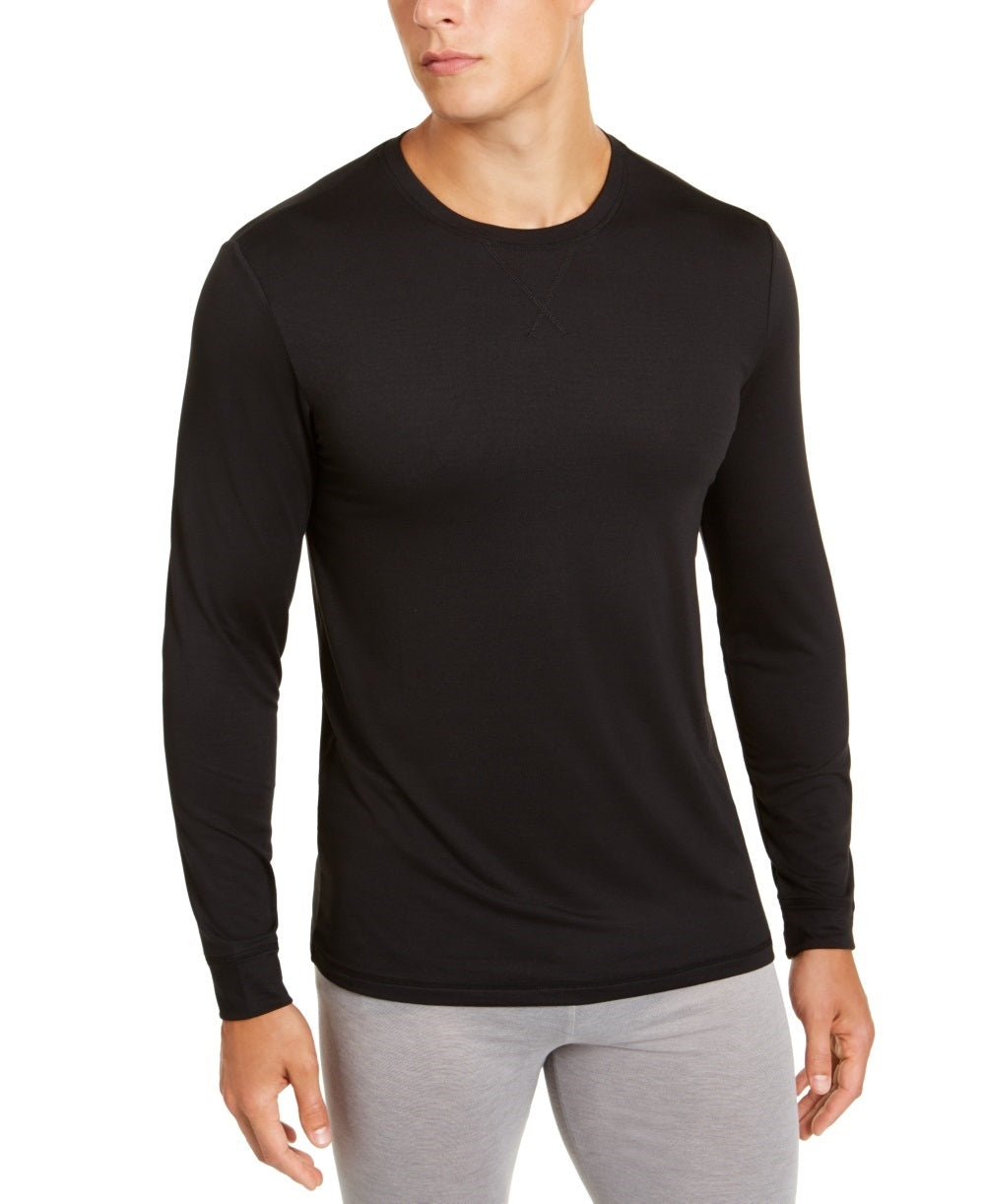 32 Degrees Men's Long Sleeve Crew Neck Casual Shirt Black Size Small