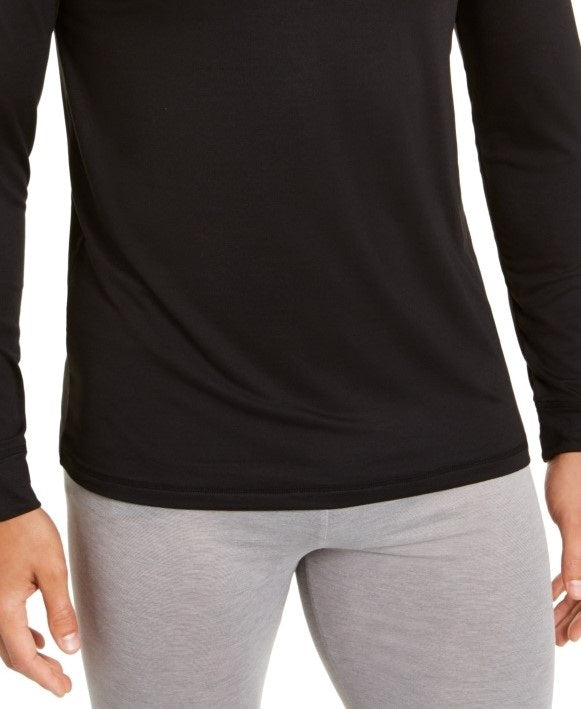 32 Degrees Men's Long Sleeve Crew Neck Casual Shirt Black Size Small