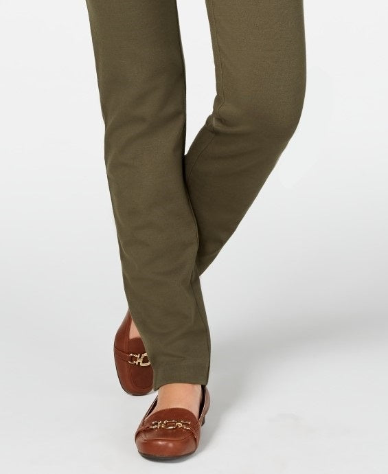 Charter Club Women's Cambridge Pull On Ponte Pants  Green Size 10