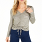 Bar III Women's Drawstring Top Silver Size XXS