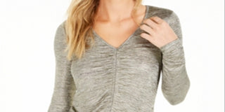 Bar III Women's Drawstring Top Silver Size XXS