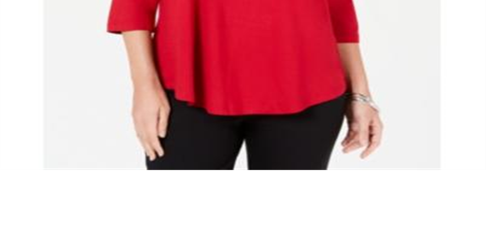 JM Collection Women's Cold Shoulder Top Red Size Petite S/M