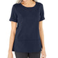 Karen Scott Women's Cotton Topstitched Top Blue Size X-Small