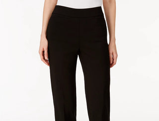 Alfred Dunner Women's Classics Allure Pull On Slim Leg Pants Black Size 16S