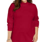 Karen Scott Women's Cotton Mock Neck Sweater Red Size 0X