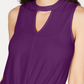 Thalia Sodi Women's Tie Hem Keyhole Sleeveless Top Purple Size Small