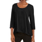 Style & Co Women's Swing Blouse Black Size Small