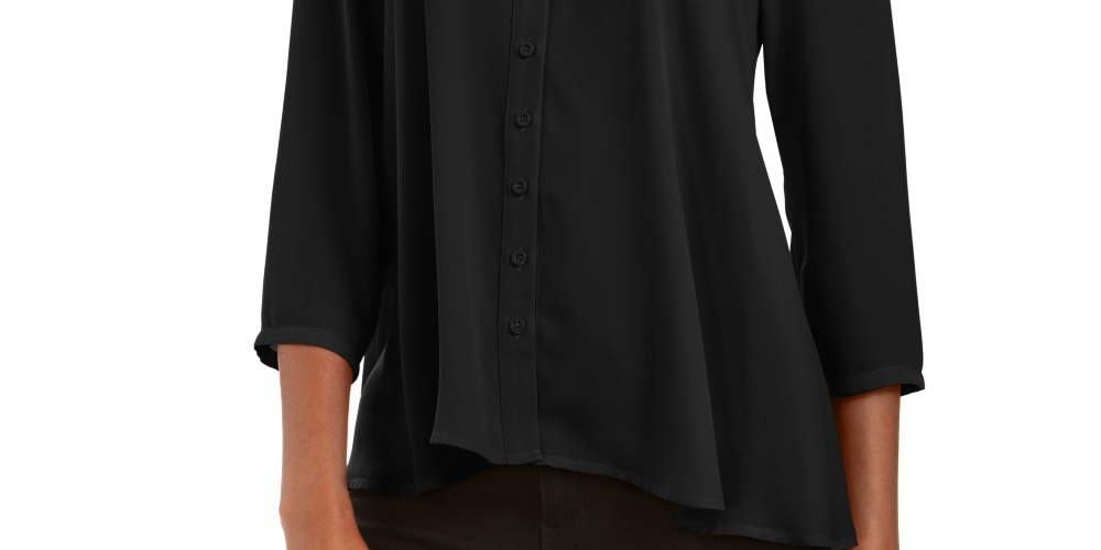 Style & Co Women's Swing Blouse Black Size Small