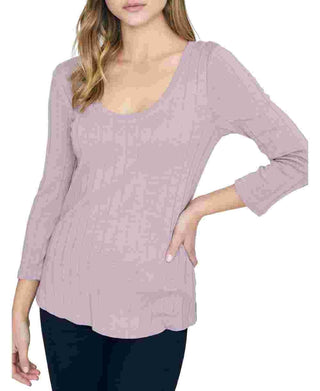 Sanctuary Women's Ribbed Scoop Neck Top Pink Size Medium