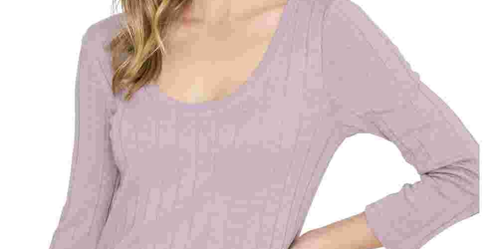 Sanctuary Women's Ribbed Scoop Neck Top Pink Size Medium