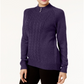 Karen Scott Women's Button Trim Mock Neck Sweater Purple Size Small