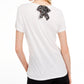 Maison Jules Women's Tie Back Solid T Shirt  White Size X-Large