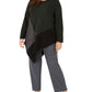 Alfani Women's Colorblocked Asymmetrical Top Black Size 1X