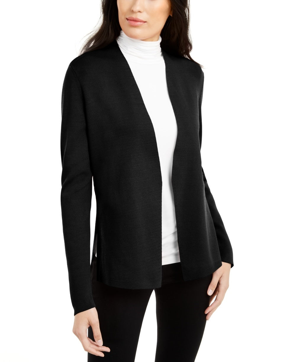 Alfani Women's Full Needle Sweater Coat Black Size Petite Small