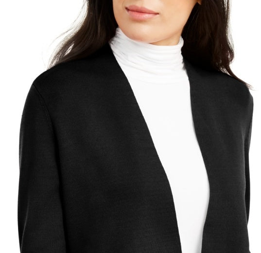 Alfani Women's Full Needle Sweater Coat Black Size Petite Small