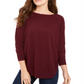 Style & Co Women's Lace up Chevron Trim Sweater Purple Size Petite L
