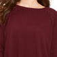 Style & Co Women's Lace up Chevron Trim Sweater Purple Size Petite L