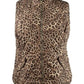 Charter Club Women's Printed Zip Front Vest Beige Size Petite Small