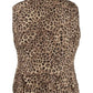 Charter Club Women's Printed Zip Front Vest Beige Size Petite Small