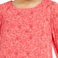 Alfani Women's Floral Print Pleat Sleeve Top Pink Size Petite XL
