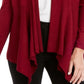 JM Collection Women's Ribbed Handkerchief Hem Cardigan Red Size Large