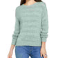 Style & Co Women's Tape Yarn Pullover Sweater Green Size Petite Smal