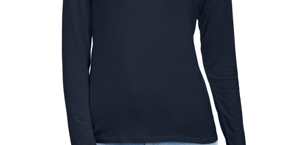 Style & Co Women's Mock Neck Top Blue Size Petite Medium