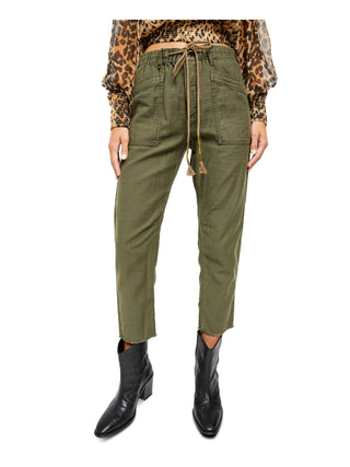 Free People Women's Pants Comfort Raw Ankle Chino Green Size Large