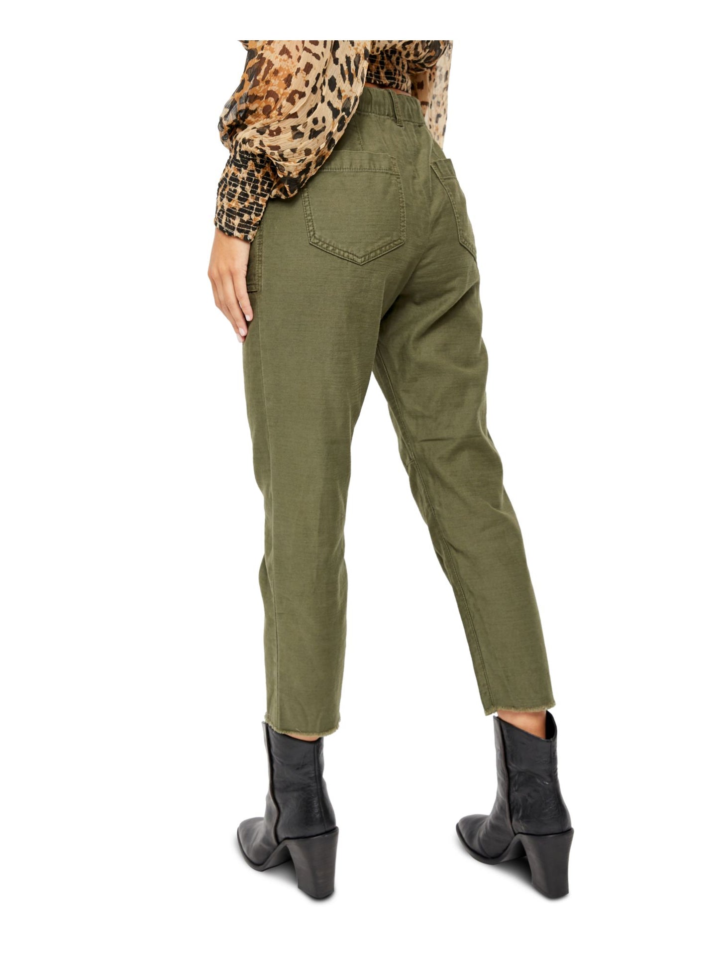 Free People Women's Pants Comfort Raw Ankle Chino Green Size Large