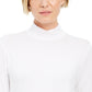 Style & Co Women's Mock Neck Top White Size Petite Large
