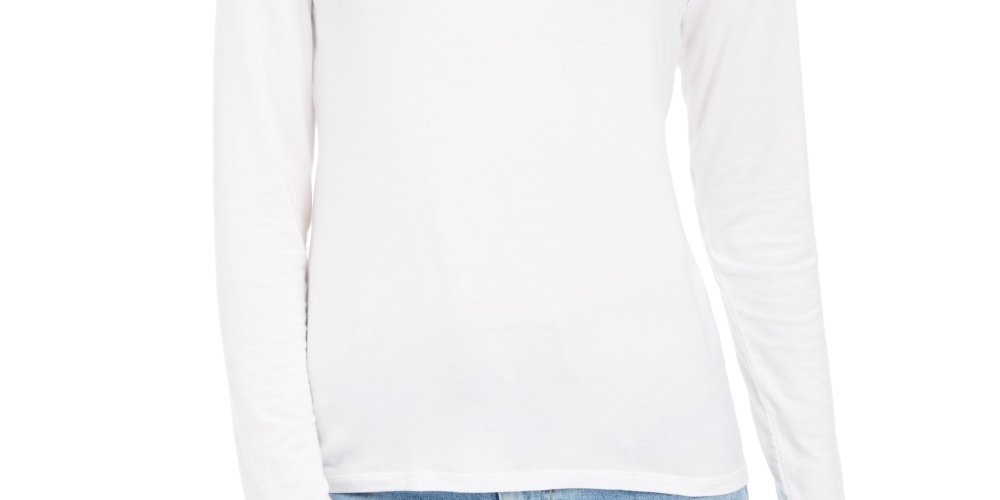 Style & Co Women's Mock Neck Top White Size Petite Large