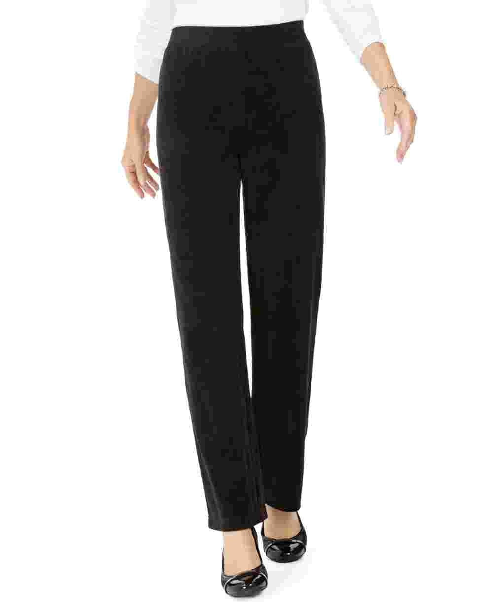 Karen Scott Women's Velour Pull On Pants Black Size Petite Small