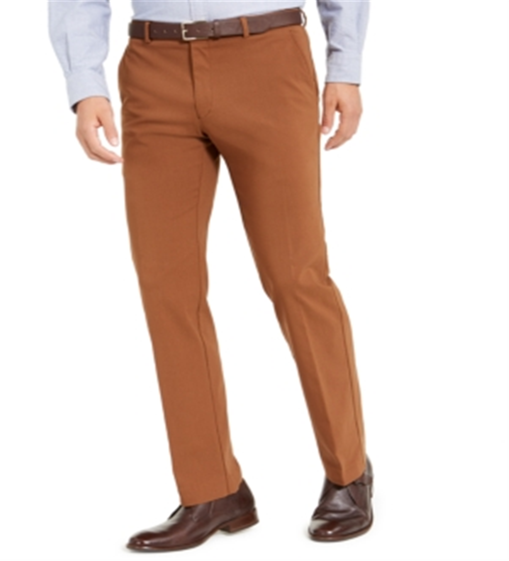 Tommy Hilfiger Men's Modern Fit THFlex Stretch Comfort Dress Pants Brown Size 36X30