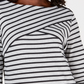 Karen Scott Women's Striped Crossover Top Gray Size Large